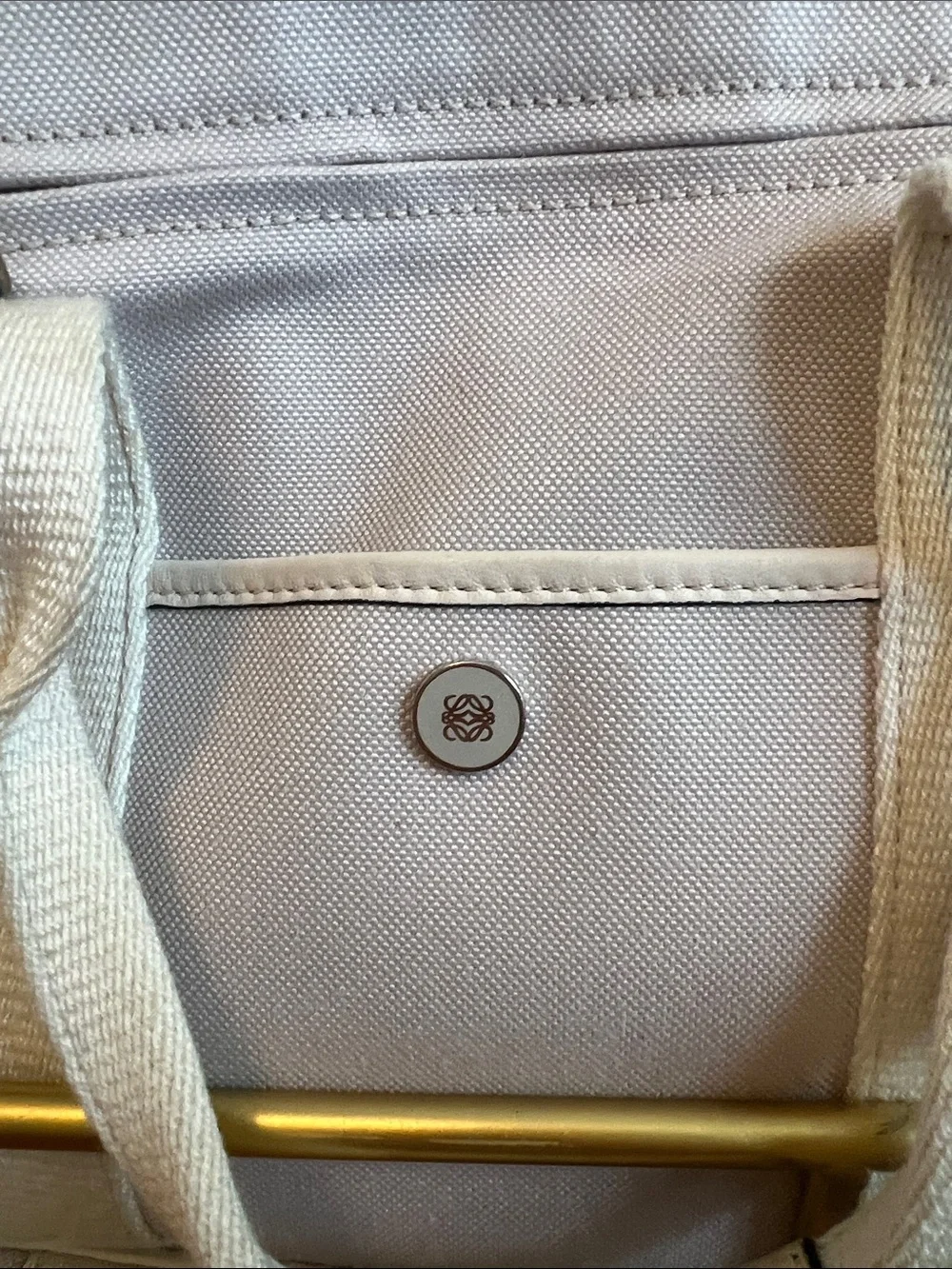 Loewe Canvas Logo Patch with Plum Monogram Interior Lining